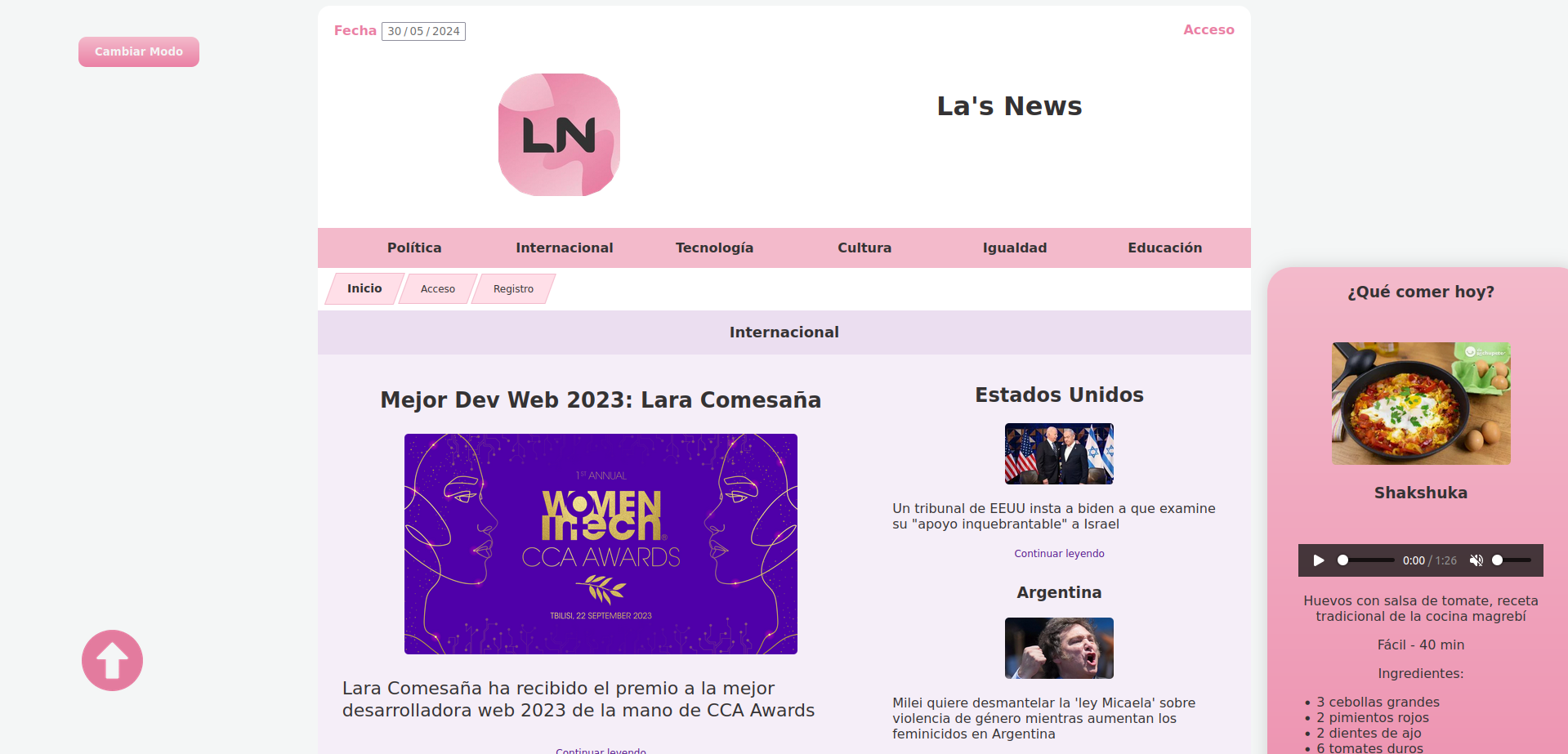 Interfaz web image